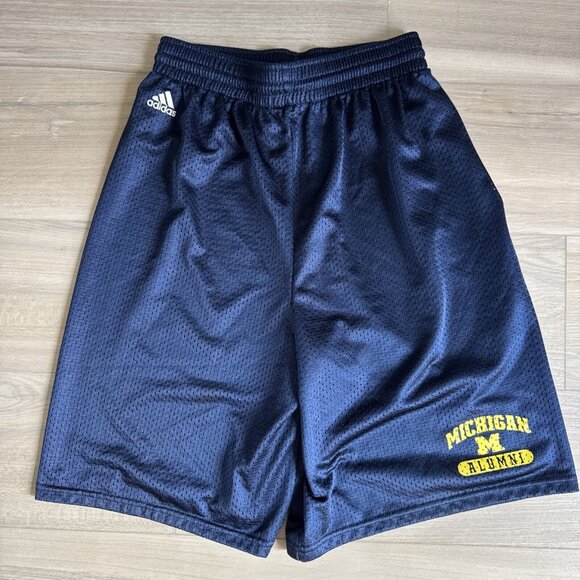 Michigan‎ Alumni Wolverines Adidas Basketball Shorts Navy Mesh Men’s Size Medium - Picture 1 of 11